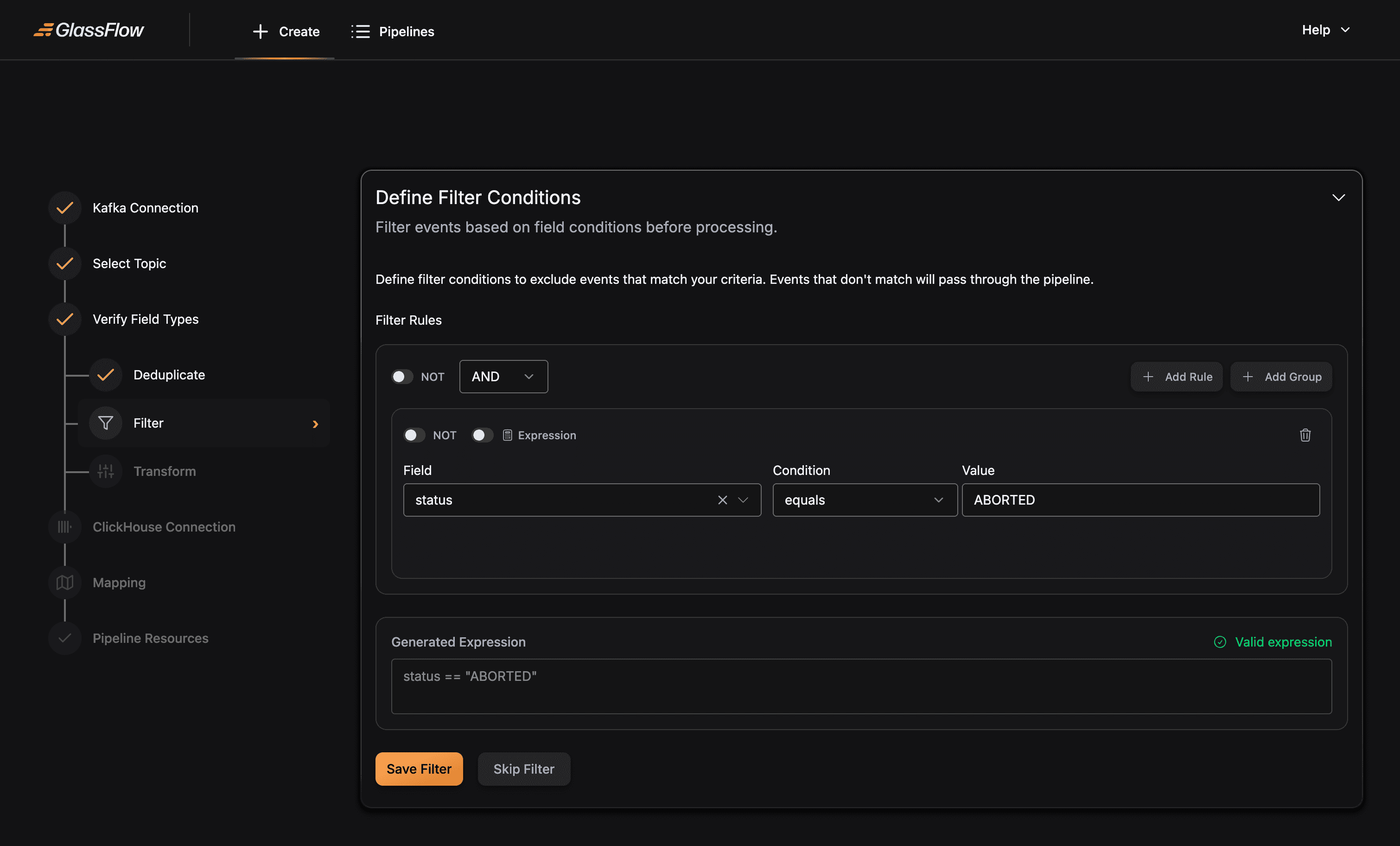 Filter Configuration