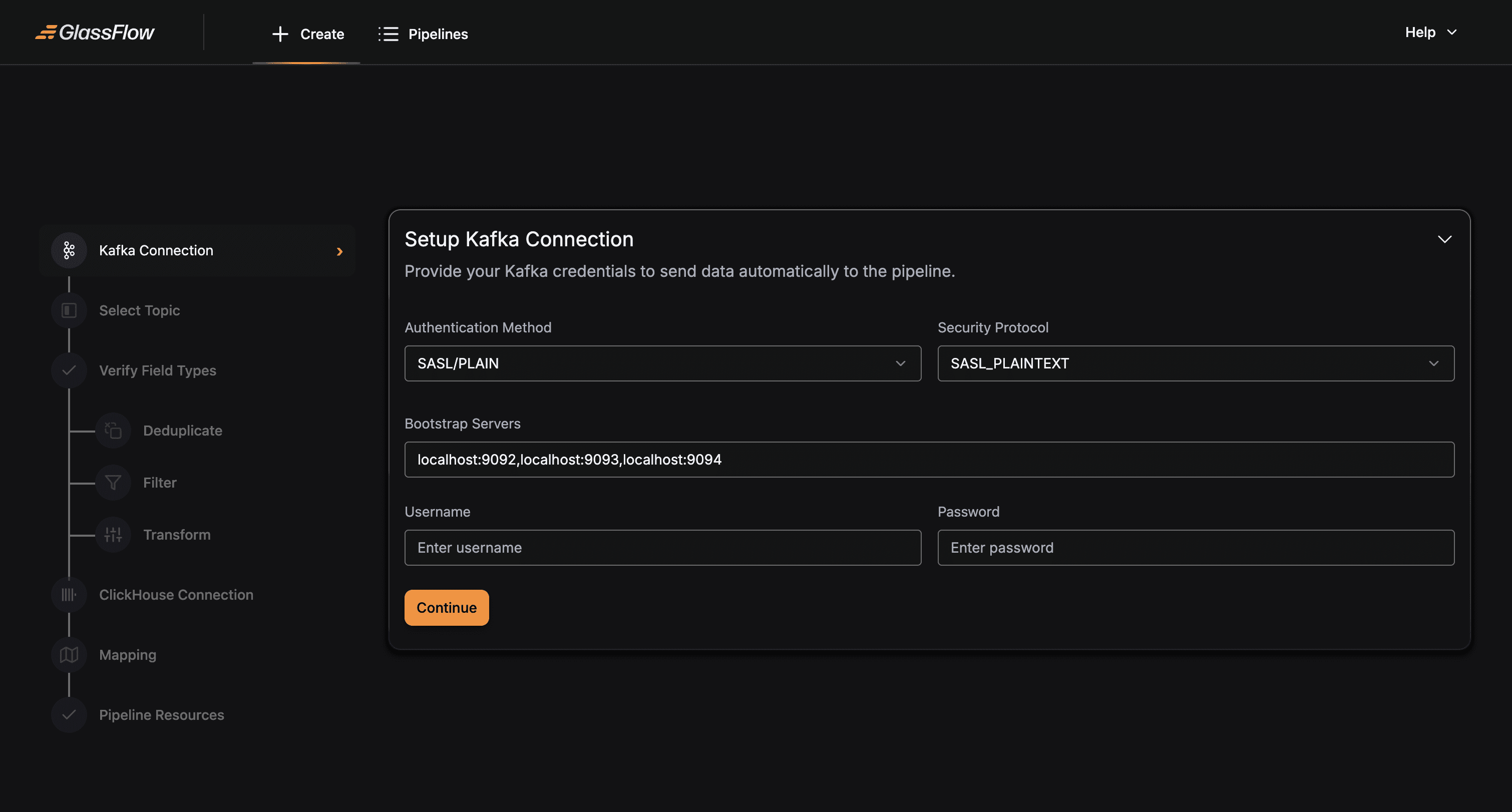 Setup Kafka Connection