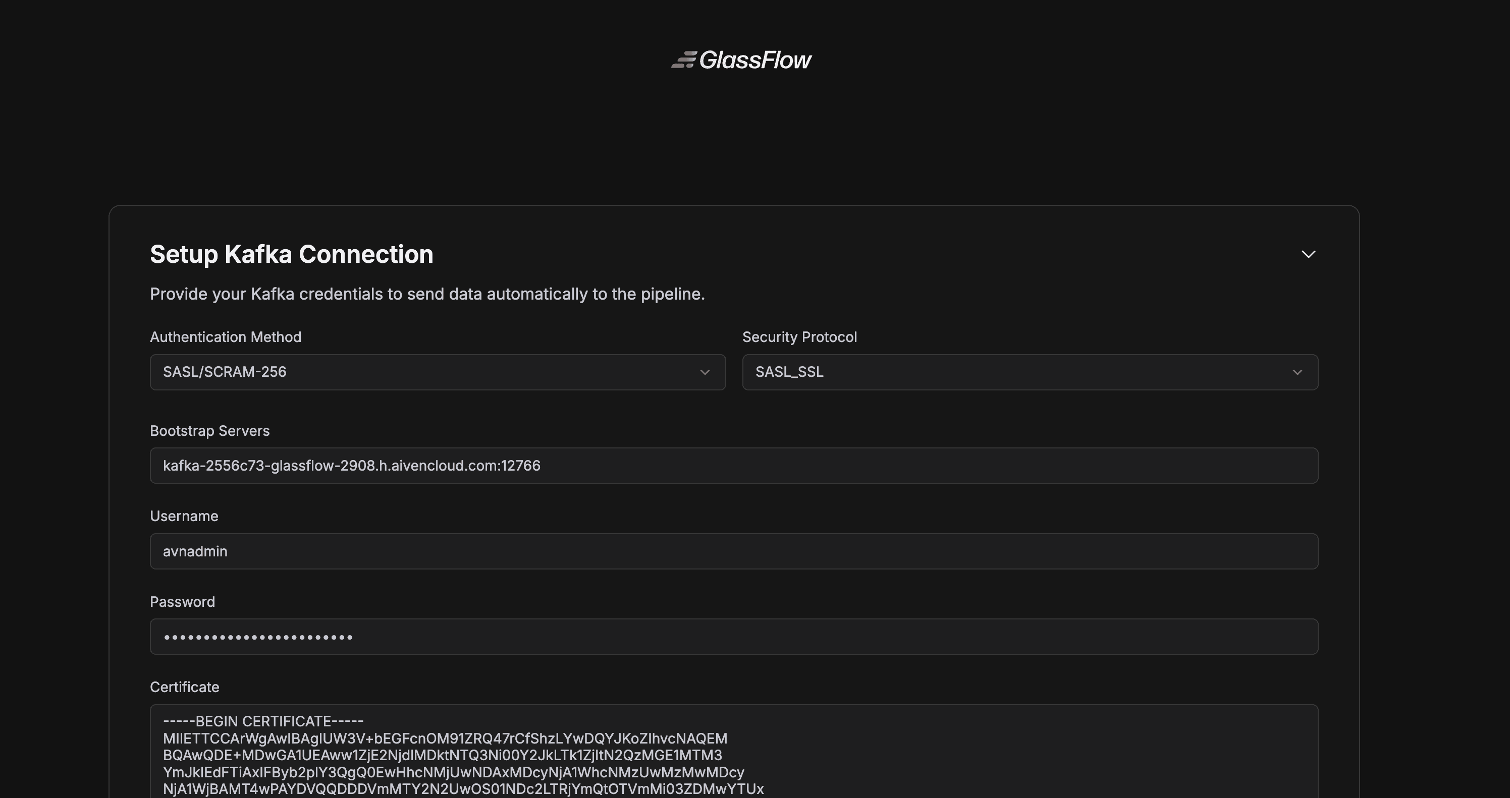 Setup Kafka Connection