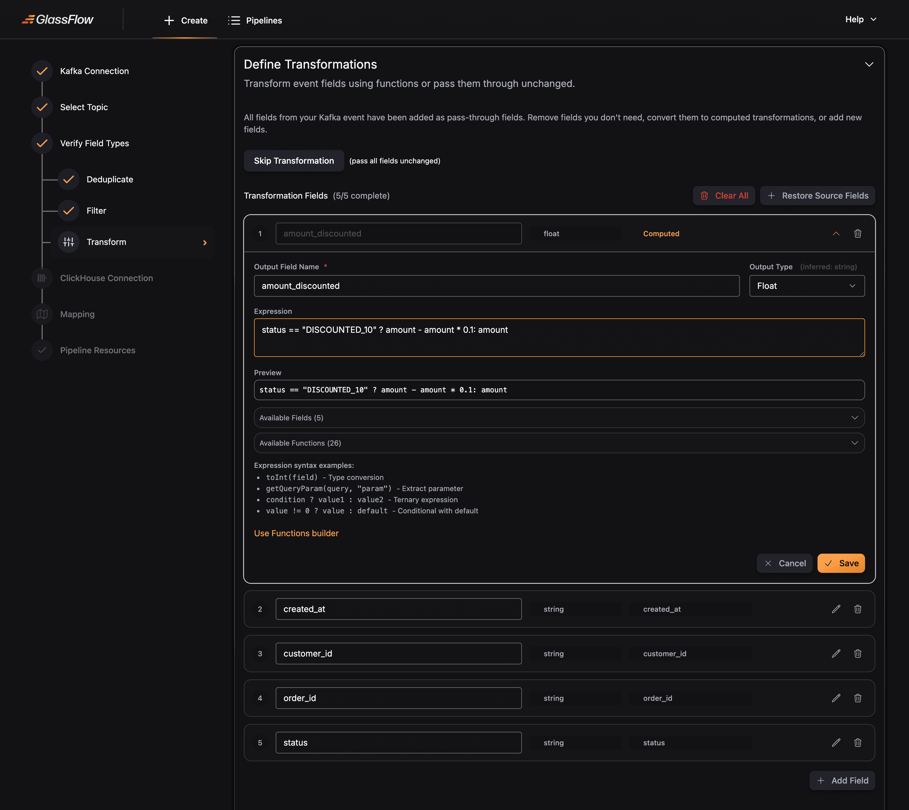 Stateless Transformation Configuration