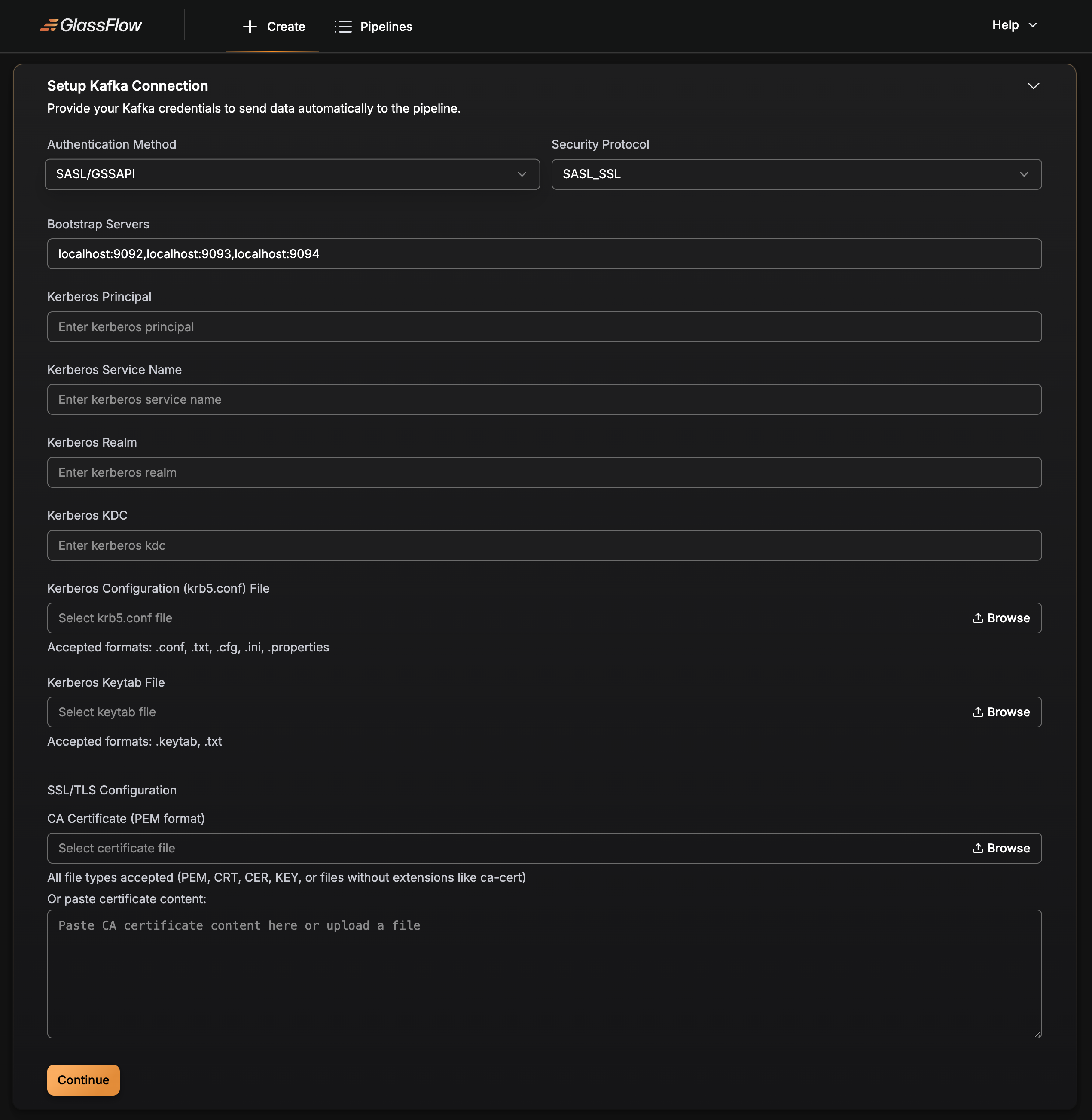 SASL/GSSAPI (Kerberos) example